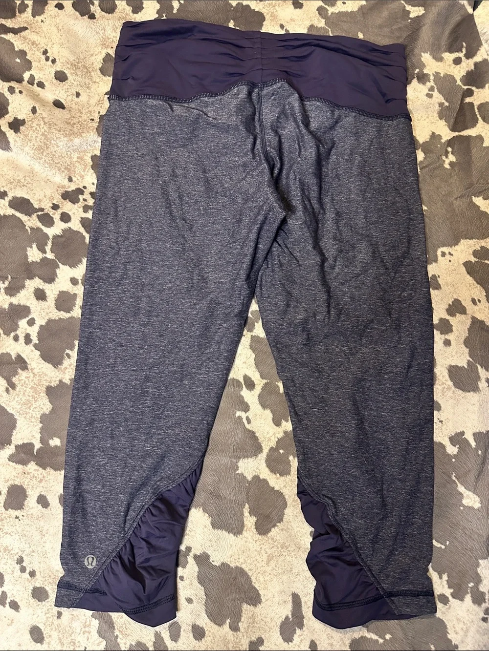 Lululemon Embrace Crop in the colorway Heathered Cadet Blue / Cadet Blue